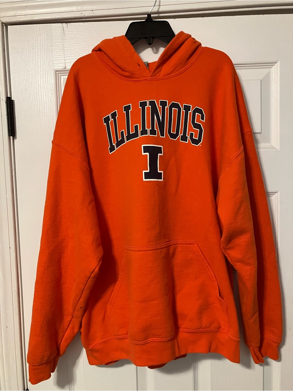 Illinois Fightin’ Illini Orange Hooded Sweatshirt Mens Size XL